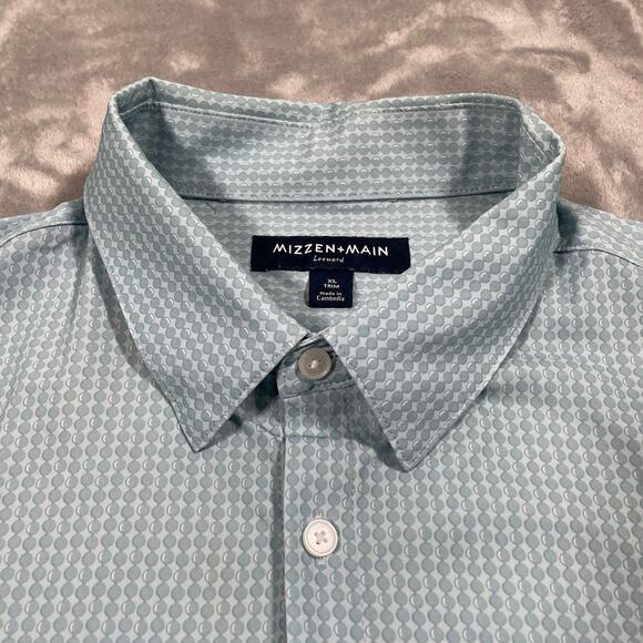 Mizzen Main Leeward Shirt XL Blue Button Down Stretch Performance Office Casual - Picture 1 of 9